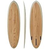 nanazero Wood Skin Surfboard Mid Length MID01 6'6" Cream Gray, Durable and Light-Weight Structure