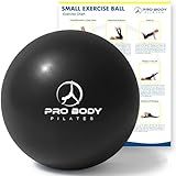 ProBody Pilates Small Exercise Ball - 9 Inch Workout Ball for Stability, Barre, Yoga, Core & Physical Therapy, Home Gym & Office Use (Black)