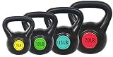 BalanceFrom Vinyl Kettlebell Set, 30/45/50/75 Pound Options – Cement-Filled Strength Training Weights with Ergonomic Grip and Color Coding for Full Body Fitness at Home or Gym