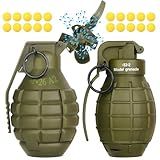 2Pcs Toy Hand Grenade for Tactical Game with 20 Round Ammo Model Battle Fake Grenade Toys for Outdoor Sport Role Play Prop Game,14+ and Adults,Green
