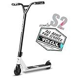 VOKUL Pro Stunt Scooter with Stable Performance - Best Entry Level Trick Freestyle Pro Scooter for Age 6 Up Kids,Boys,Girls(Black/White)