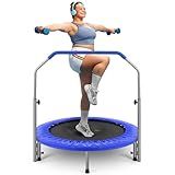 SereneLife 40" Foldable Mini Trampoline - Compact Fitness Trampoline for Kids Adults, Exercise Rebounder with Foam Handle, Indoor/Garden Workout Equipment, Max Load 150/220 lbs
