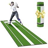 Neoaider 10 x 3 FT Softball Pitching Mat, Pitching Mat with Non-Slip Backing, High Density Anti-Fade Turf, Softball Pitching Mound for Indoor & Outdoor Use, Green