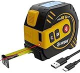 2-in-1 Laser Tape Measure 262ft – Digital Measuring Tape with LCD Display, Rechargeable Measuring Tape with Laser for Woodworking and DIY, Pythagorean, Area, Volume, Ft/Ft+in/in/M Unit Magnetic Hook