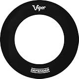 Viper Defender Dartboard Surround Reversable Wall Protector, Fits 17.75" and 18" Bristle Dartboards, Compression-Fit Tool-Free Easy Mounting, Black, Round, 28.25" Diameter x 1" Thick