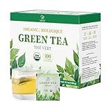 Soeos Organic Green Tea, 100 Tea Bags (Pack of 1), Caffeinated, Low Caffeine, Fresh and Healthy Green Tea, 6.3 Ounce