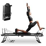 Pilates Reformer Set Foldable Pilates Exercise Machine Pilates Board for Home Workout,Toning Stretching Core Strengthening,Up to 400 lbs Weight Capacity(Space Gray)