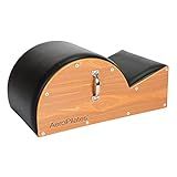 AeroPilates Stamina Products Posture Corrector Pilates Barrel with Upholstered Surface and Built In Handle for Strength Training, Wood and Black