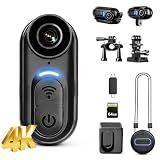 4K Mini Body Cameras Action POV Cam, 64GB Sports Camera with Audio Video Recording, WiFi Portable Magnetic Camcorder, Helmet Mount, Wearable Waterproof Cams for Motorcycle Cycling Hiking Fishing