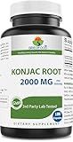 Brieofood Konjac Root Glucomannan 2000 mg per Serving - 180 Vegetarian Capsules