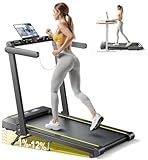 Walking Pad Treadmill with 12% Incline and Handle Bar, 4 in 1 Folding Treadmill for Home/Office, Under Desk Treadmills Portable Walking Pad with App & Bluetooth Speaker, 0.6-10MPH