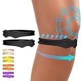 Fit Geno Knee Strap Patella Support: Knee Band for Patellar Tendon Pain Relief - Knee Brace for Tendonitis Jumpers Running Sports Basketball Men Women 2 Packs (Black)
