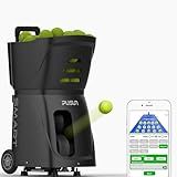 PT-Smart Tennis Ball Machine, App-Controlled, 12–75 mph Speed, 1.8–8s Feed Interval, 100-Ball Capacity, 20 Landing Points, 5Hour Battery, Lightweight Design – for Beginners to Intermediate Players