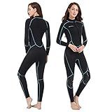Seaskin Mens 3mm Shorty Wetsuit Womens, Full Body Diving Suit Front Zip Wetsuit for Diving Snorkeling Surfing Swimming Medium