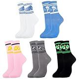 Moyel Pickleball Gifts for Women 5 Pairs Womens Pickleball Accessories Socks Women's Funny Dress Crew Socks, Fun Novelty Funky Cool Crazy