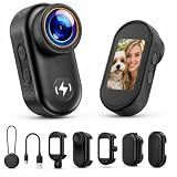 CAMWORLD 4K Mini Body Camera with 64GB Card, Thumb Action Camera with WiFi, 1.47" HD Screen & Magnetic Mount, Wearable POV Camera for Pet Cycling Motorcycle Sports Vlogging