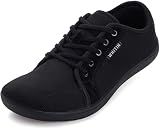 WHITIN Men's Fashion Barefoot Shoes Wide Toe Box Zero Drop All Black 10