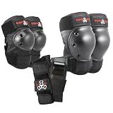 Triple Eight Saver Series Pad Set with Kneesavers, Elbowsavers and Wristsavers, Medium, Black (604352 60014)