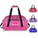 BAGVERAFY Personalized Duffel Bag with Name, Custom Dance Cheerleading Gym Bags Weekender Overnight Sports Tote for Women Men (Pink)