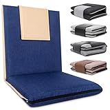 FASTMOMENT 14-Position Adjustable Floor Chair with Back Support - Portable Gound Seating for Adults & Kids, Foldable Meditation Chair with Japanese KOYO Bearings & Washable Linen Cover (Blue)