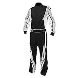 K1 Race Gear SFI 3.2a/1 Victory Auto Racing Suit (Black/White/Grey, Large/X-Large)