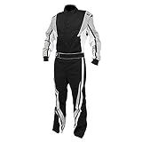 K1 Race Gear SFI 3.2a/1 Victory Auto Racing Suit (Black/White/Grey, XX-Large)