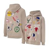 Ultra Game Men's NBA Official Super Soft Multi-Team Hoodie Sweatshirt, Multi-Team, Sand, Large