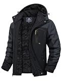 MAGCOMSEN Waterproof Jackets Men Fleece Rain Coats Winter Warm Windproof Jacket Sports Skiing Snowmobile Jackets Grey 2XL