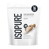 Isopure Zero Carb 100% Pure Whey Isolate Protein Powder, Lactose Free, Gluten Free, With Vitamins, Unflavored, 25g Protein Per Serving, 1 Lb, 16 Servings (Packaging May Vary)