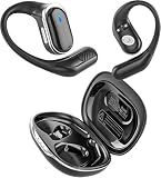 Open Ear Wireless Earbuds Bluetooth Headphones, 80H Playtime Stereo Ear Buds with ENC Noise Cancelling, Fast Charging, IPX7 Waterproof Sports Earphones with Earhook for Running/Workouts (Black)