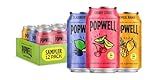 Popwell Variety Pack Better-For-You Prebiotic Soda, with 6g Fiber, 1g Sugar, Vitamins and Immunity Support, 12 fl oz, 12 count (Blackberry Lime, Cherry Citrus, Tropical Mango)
