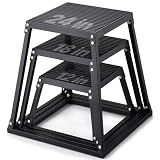 VEVOR Plyometric Jump Boxes, 12/18/24 Inch Plyo Box, Platform and Jumping Agility Box, Anti-Slip Fitness Exercise Step Up Box Set for Home Gym Training, Conditioning Strength Training, Black