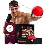 Champs MMA Boxing Reflex Ball with Punch Counter App | Boxing Equipment - Speed, Agility & Reflex Training | Hand Eye Coordination Training |Adjustable Headband| MMA Gear for Adults & Kids (Advanced)