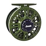 Aventik HVCE Graphite Fly Reel Center Drag System Classic III Graphite Large Arbor Sizes 3/4, 5/6, 7/8wt Fly Fishing Reels (3/4)