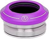 The Vault TV Velocity II Headset Purple - Aluminum Dust Cover, Smooth Spinning Lightweight Scooter Headset, 1 1/8" Bearing Size, Modern TV Logo Design