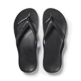 Archies Arch Support Flip Flops, Men & Women, Black, US Men's 8/Women's 9