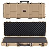 VEVOR Rifle Case, Rifle Hard Case with 4 Layers Fully-protective Foams, 42 inch Lockable Gun Storage with Wheels, IP67 Waterproof & Dustproof, for Rifle, Shotgun, Airsoft Gun, Khaki
