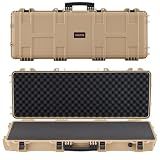 VEVOR Rifle Case, Rifle Hard Case with 4 Layers Fully-protective Foams, 42 inch Lockable Gun Storage with Wheels, IP67 Waterproof & Dustproof, for Rifle, Shotgun, Airsoft Gun, Khaki