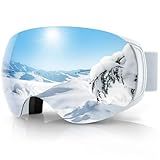 findway Ski Goggles for Men and Women - 100% UV Protection, OTG Snowboard Goggles Magnet Interchangeable Lens