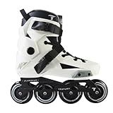 TRAXART Urban Freestyle Inline Skates – White Revolt Hardboot, Aluminum Frame, 80mm Wheels, ABEC-9 Bearings – Men US 10 and Women US 11.5