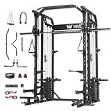 Major Fitness Drone2 Premium Smith△ Machine – All-in-One Home Gym Squat Rack with Aluminum Pulley Set , Weight Bar, Dual LAT Pull-Down Systems & Cable Crossover Machine for Full-Body Workouts