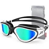 ZIONOR Swim Goggles, Upgraded G1 Polarized Swimming Goggles UV Protection Anti-fog Adjustable Strap for Men Women Adult Indoor or Outdoor (Polarized Mirror Gold Lens)