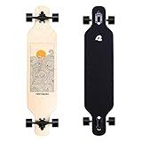 Retrospec Rift Drop-Through Longboard Skateboard Complete Canadian Maple Wood Cruiser w/Drop-Through Trucks for Commuting, Cruising, Carving & Downhill Riding