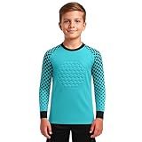 INTENZ Kids Padded Goalie Shirt, Youth Goalkeeper Jersey, Long Sleeve Soccer Football Training Uniform (US, Age, 5 Years, Sky Blue)