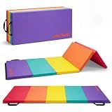 Flybar Tumbling Mat – Gymnastics Mat, Easy to Clean Gym Mat, Sturdy, Foldable Tumbling Mat for Kids, Padded, Lightweight, Portable, Carrying Handle, Gymnastics Equipment for Activity Play, Original