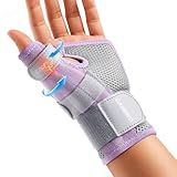 CAMBIVO Thumb Brace with Adjustable Straps, Breathable Wrist Support with Open-Palm for Arthritis, De Quervain's Tenosynovitis, Sprains, Fits Right or Left (Pink, S/M)