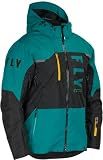 Fly Racing Carbon Snow Jacket (Black/Teal/Orange, Medium)