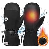 Waterproof Ski Mittens Men Women, Winter Snow Mittens Gloves for Cold Weather with 3M Thinsulation Insulated, Warm Thermal Touchscreen Snowboarding Mitts for Skiing Alaska Cruise Snowsports