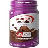 Premier Protein Powder, Chocolate Milkshake, 30g Protein, No Added Sugar, 100% Whey Protein, Keto Friendly, Soy & Gluten Free, 24.5 oz (17 Servings)