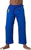 Ronin BJJ Pants for Adults – Cotton Martial Arts Pants with 6-Loop Cord Drawstring (A1, Blue)